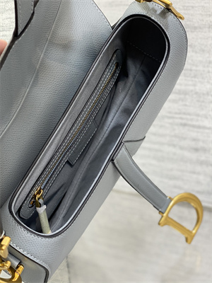 CD Saddle Bag Grained Calfskin Dusty Blue Color