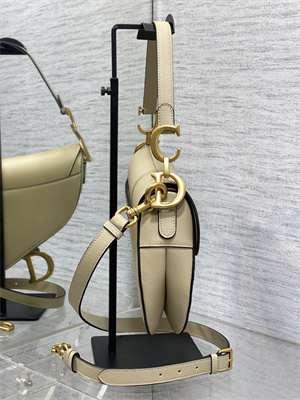 CD Saddle Bag Grained Calfskin Sand Color