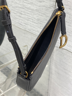 CD Saddle Shoulder Pouch Goatskin Black Color