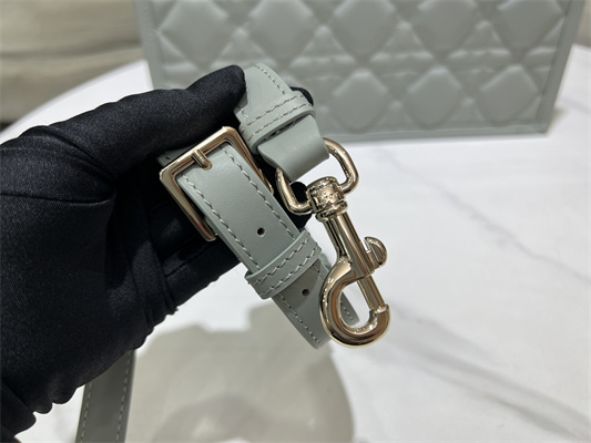 CD Medium Book Tote With Strap Macrocannage Calfskin Grey