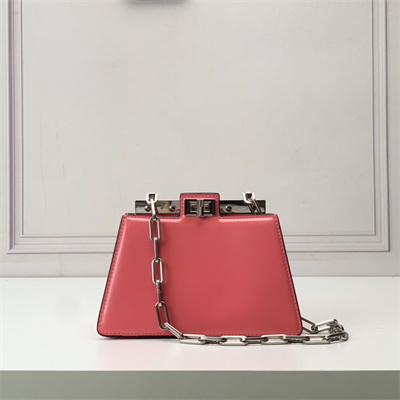 Fen.di Peekaboo Cut Petite Leather Bag Pink Color