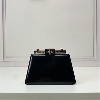 Fen.di Peekaboo Cut Petite Leather Bag Black Color