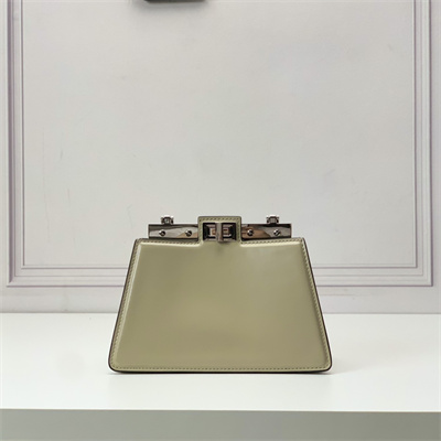 Fen.di Peekaboo Cut Petite Leather Bag Pale Green Color