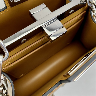 Fen.di Peekaboo Cut Petite Leather Bag Brown Color