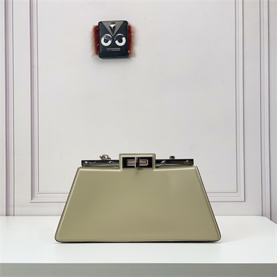 Fen.di Peekaboo Cut Medium Leather Bag Pale Green Color