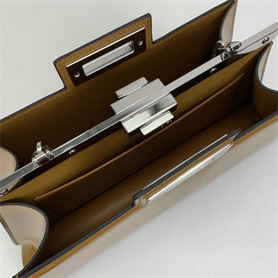 Fen.di Peekaboo Cut Medium Leather Bag Brown Color