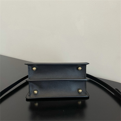 Fen.di Peekaboo ISeeU Petite Leather Bag Black Color