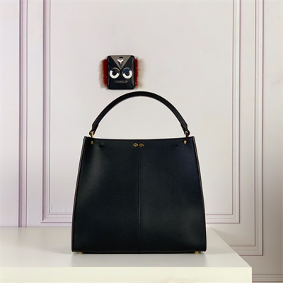 Fen.di Peekaboo X-Lite Medium Leather Bag Black Color