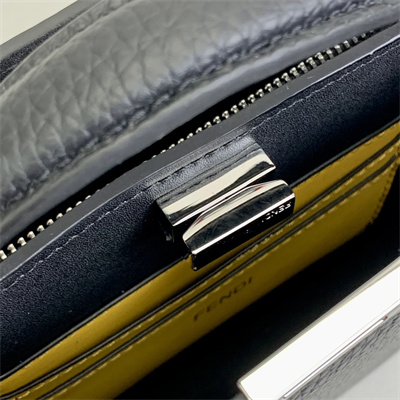 Fen.di Peekaboo ISeeU XCross Leather Bag Black Color