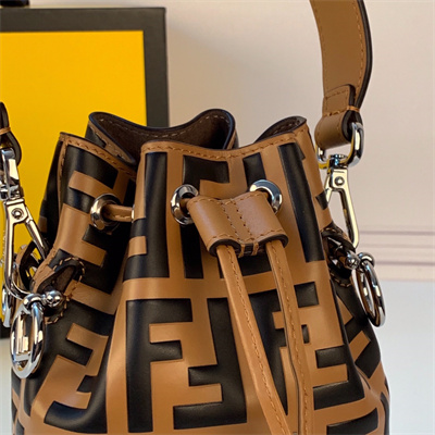 Fen.di MON TRESOR Brown Leather Mini Bag With FF Motif