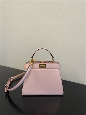 Fen.di Peekaboo ISeeU Petite Leather Bag Pink Color