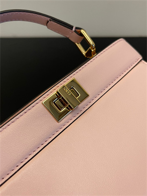 Fen.di Peekaboo ISeeU Petite Leather Bag Pink Color
