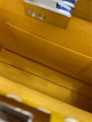 Fen.di Peekaboo Mini Bag Cuoio Romano Leather Yellow Color With Topstitches