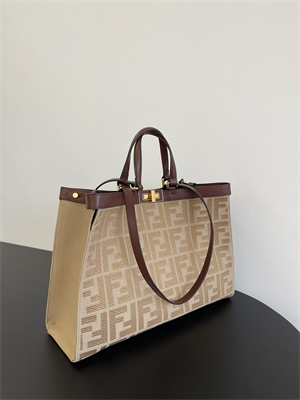 Fen.di Peekaboo X-Tote FF Canvas Brown Color