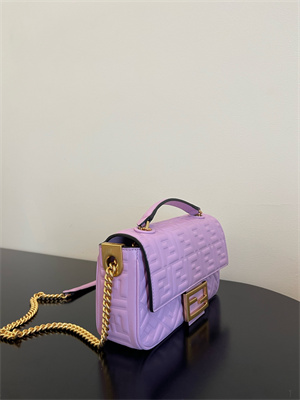 Fen.di BAGUETTE CHAIN MIDI Purple Nappa Leather Bag With FF Motif