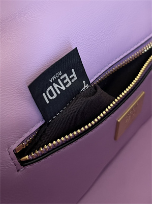 Fen.di BAGUETTE CHAIN MIDI Purple Nappa Leather Bag With FF Motif