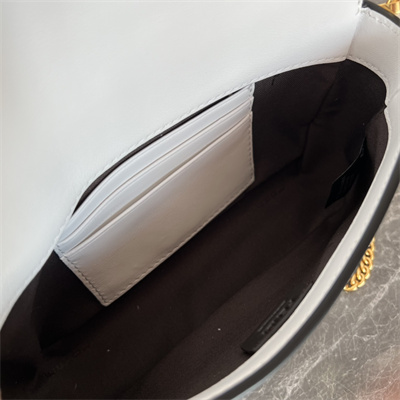 Fen.di BAGUETTE Mini Bag White Nappa Leather With FF Motif