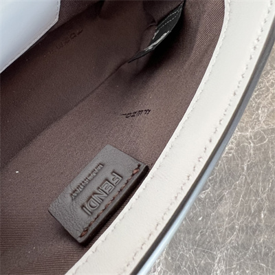 Fen.di BAGUETTE Mini Bag White Nappa Leather With FF Motif