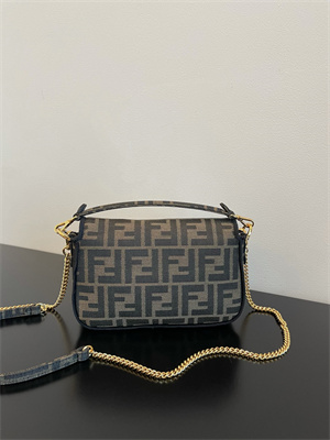 Fen.di BAGUETTE Mini Bag Brown FF Jacquard Fabric