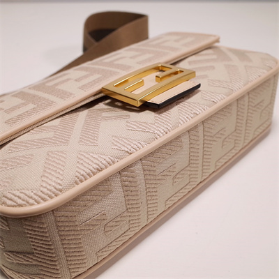 Fen.di BAGUETTE Pink FF Canvas Bag