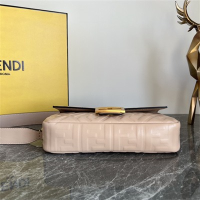 Fen.di BAGUETTE Bag Pink Nappa Leather With FF Motif