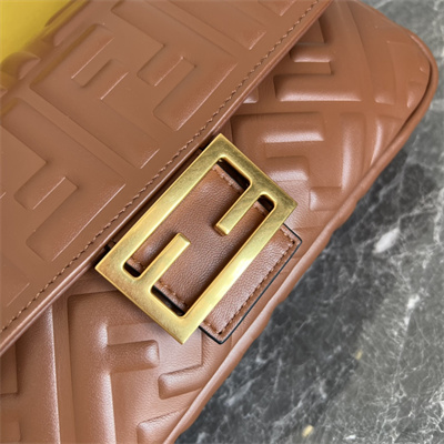 Fen.di BAGUETTE Bag Caramel Nappa Leather With FF Motif