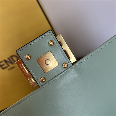 Fen.di BAGUETTE Bag Green Nappa Leather With FF Motif