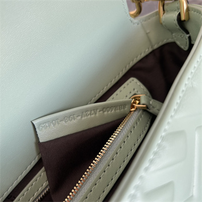 Fen.di BAGUETTE Bag Green Nappa Leather With FF Motif