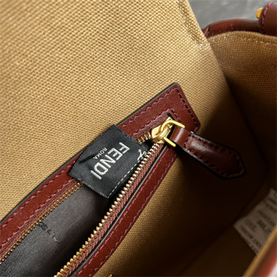 Fen.di BAGUETTE Brown FF Canvas Bag