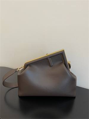 Fen.di FIRST MEDIUM Coffee Leather Bag