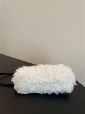 Fen.di FIRST SMALL White Mohair Wool Bag