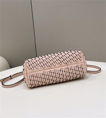 Fen.di FIRST SMALL Pink Interlaced Leather Bag