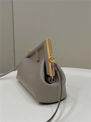 Fen.di FIRST SMALL Dove Grey Leather Bag