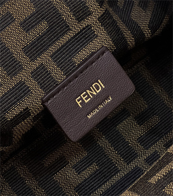 Fen.di FIRST SMALL Black Leather Bag With Exotic Details