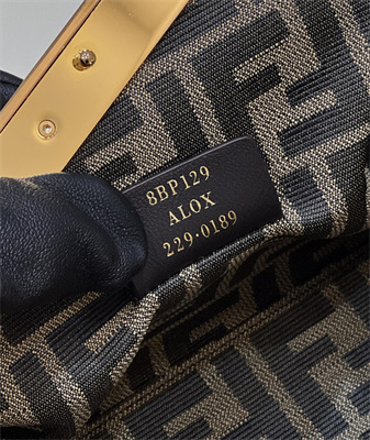 Fen.di FIRST SMALL Black Interlaced Leather Bag