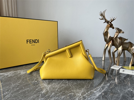 Fen.di FIRST SMALL Yellow Leather Bag