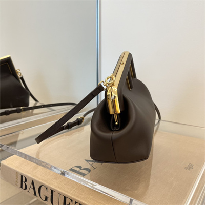 Fen.di FIRST SMALL Coffee Leather Bag