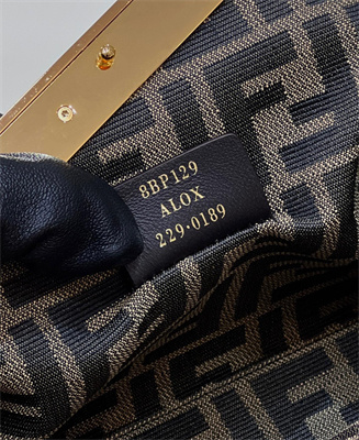 Fen.di FIRST SMALL Green Interlaced Leather Bag