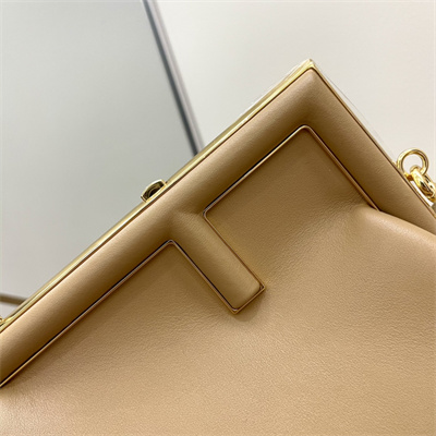 Fen.di FIRST SMALL Beige Leather Bag
