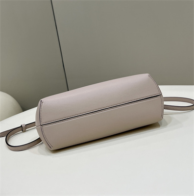 Fen.di FIRST SMALL Dove Grey Leather Bag With Exotic Details