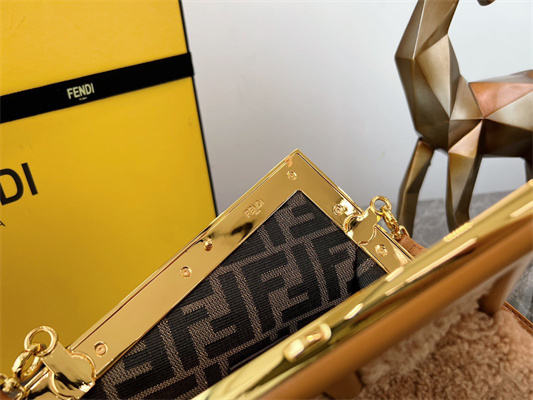 Fen.di FIRST SMALL Brown Sheepskin Bag