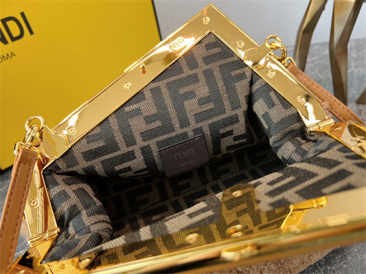 Fen.di FIRST SMALL Brown Sheepskin Bag