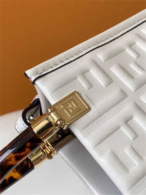 Fen.di MINI SUNSHINE SHOPPER White Leather