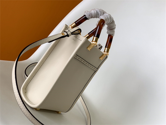 Fen.di MINI SUNSHINE SHOPPER White Leather