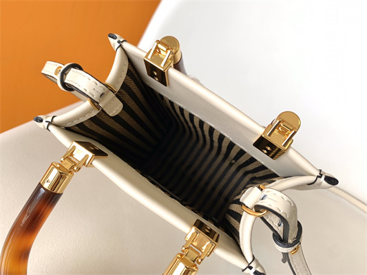 Fen.di MINI SUNSHINE SHOPPER White Leather