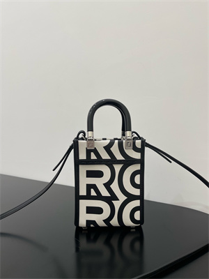 Fen.di Roma&Marc Jacobs MINI SUNSHINE SHOPPER White and Black Leather