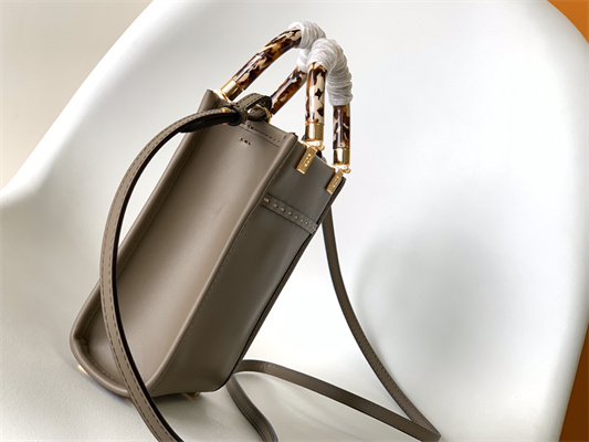 Fen.di MINI SUNSHINE SHOPPER Dove Grey Leather and Elaphe