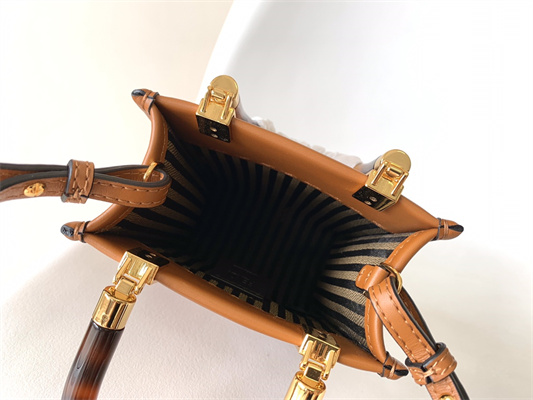 Fen.di MINI SUNSHINE SHOPPER Brown Leather