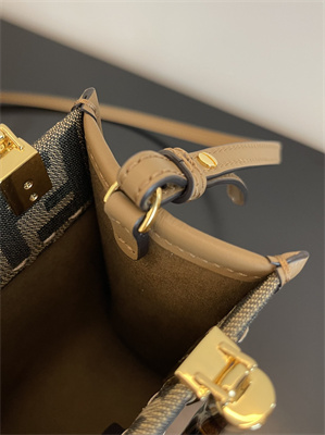 Fen.di MINI SUNSHINE SHOPPER Brown FF Jacquard Fabric