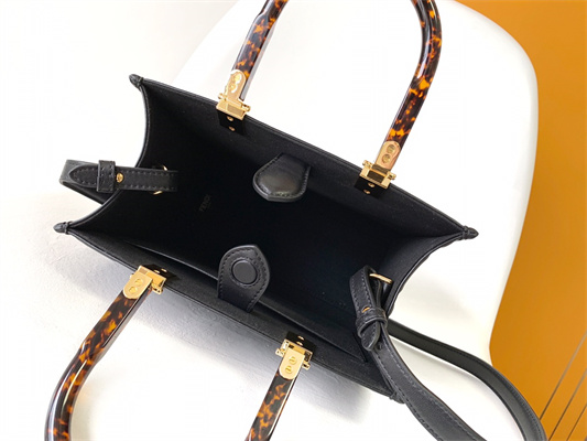 Fen.di SUNSHINE Small Black Leather Shopper